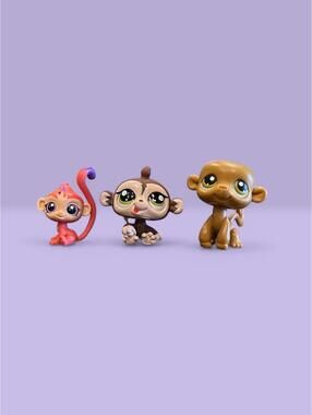 Littlest Pet Shop Monkey Figures Lot of 3 #85, #4015, #267 LPS